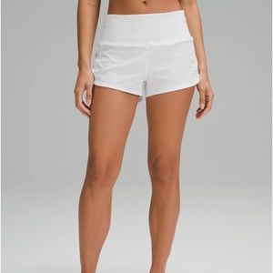 Lululemon White Speed Up Shorts
